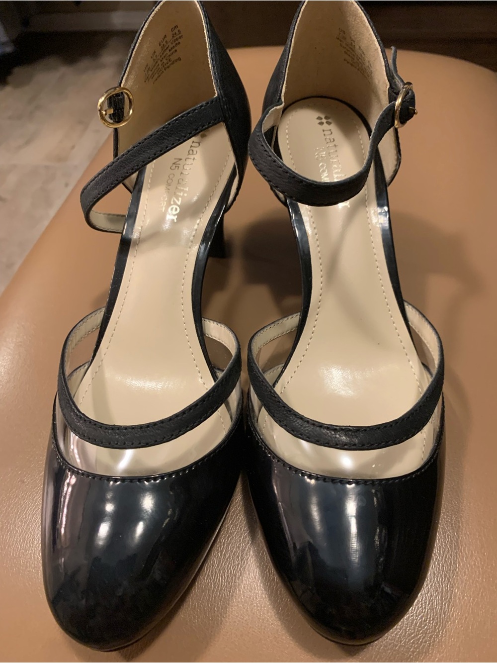 Naturalizer Black Patent Mary Jane Ankle-Strap Heels. wore only once.